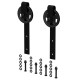 SLIDING BARN DOOR PAIR OF WHEELS BLACK MAT BARN DOOR AND HARDWARE